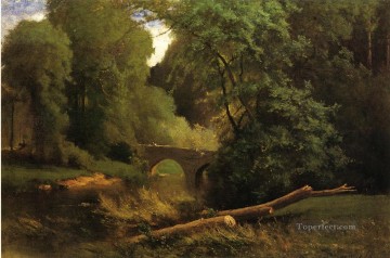tonalism tonalist Painting - Cromwells Bridge Tonalist George Inness
